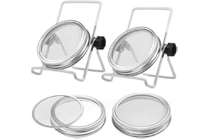 2 Set Mason Jar Sprouting Jar Lids with Foldable Stainless Steel Sprouting Stands for Wide Mouth Mason Jars Sprouting Jar Ger