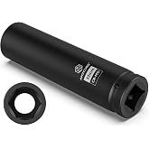 AMZCUBE 1 Inch Drive 33mm Extra Deep Impact Socket | 8-Inch, Anti-Break Cr-Mo, Extra Long Socket with 6-Point Radius Corner Design