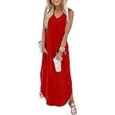 Sampeel Summer Dresses Maxi Dress Vacation Beach Sundresses 2025 with Pockets