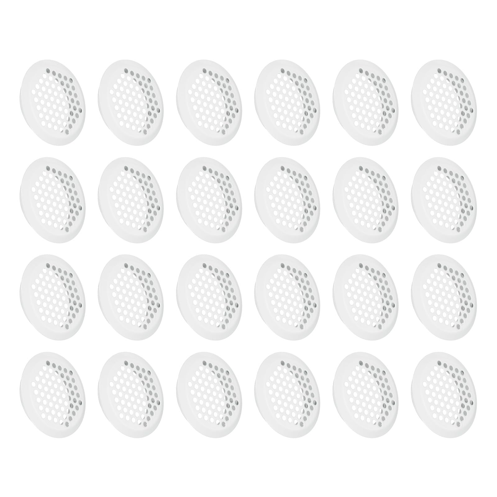 Photo 1 of uxcell 24Pcs Air Vents Circular Soffit Vent 50mm/2" Stainless Steel Round Vent Mesh Hole Louver for Bathroom Home, Office, Kitchen, Cabinet, Wardrobe, White