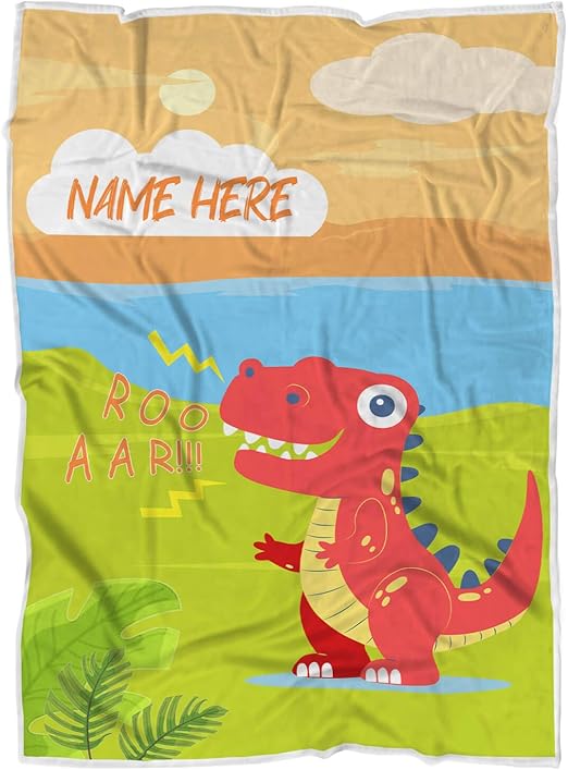 personalized dinosaur blanket