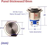 Gebeldet 19mm Metal Push Button Switch Momentary 2A 12V 24V 125V 250V IP65 view 2