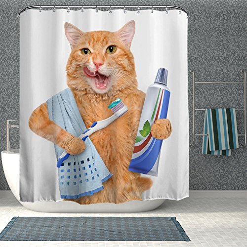 Cat Shower Curtains Kritters in the Mailbox Cat Shower Curtain