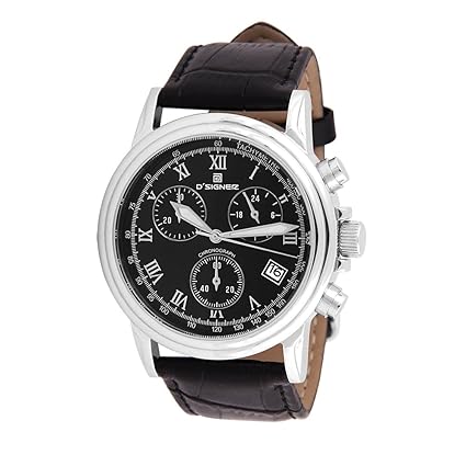 CHRONOGRAPH BLACK DIAL MENS WATCH-10632SL (black)