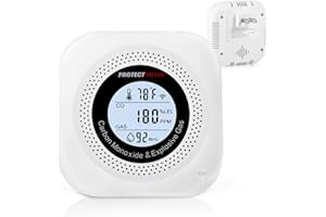 Carbon Monoxide Detectors, 4 in 1 Protectmeter Natural, Propane, Methane Portable Traval Gas Leak Detector, Carbon Monoxide Detectors Plug in, Temperature & Humidity Detectors, Digital LCD