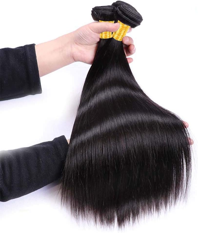 Musi 8A Human Hair Bundles Straight Brazilian Hair Bundle 16 18 20 Virgin Brazilian Straight Hair 3 Bundles Natual Black Color 300g