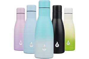 BJPKPK Insulated Water Bottle 12oz Small Stainless Steel Water Bottles Reusable Metal Thermo Keep Cold and Hot,Sea Salt
