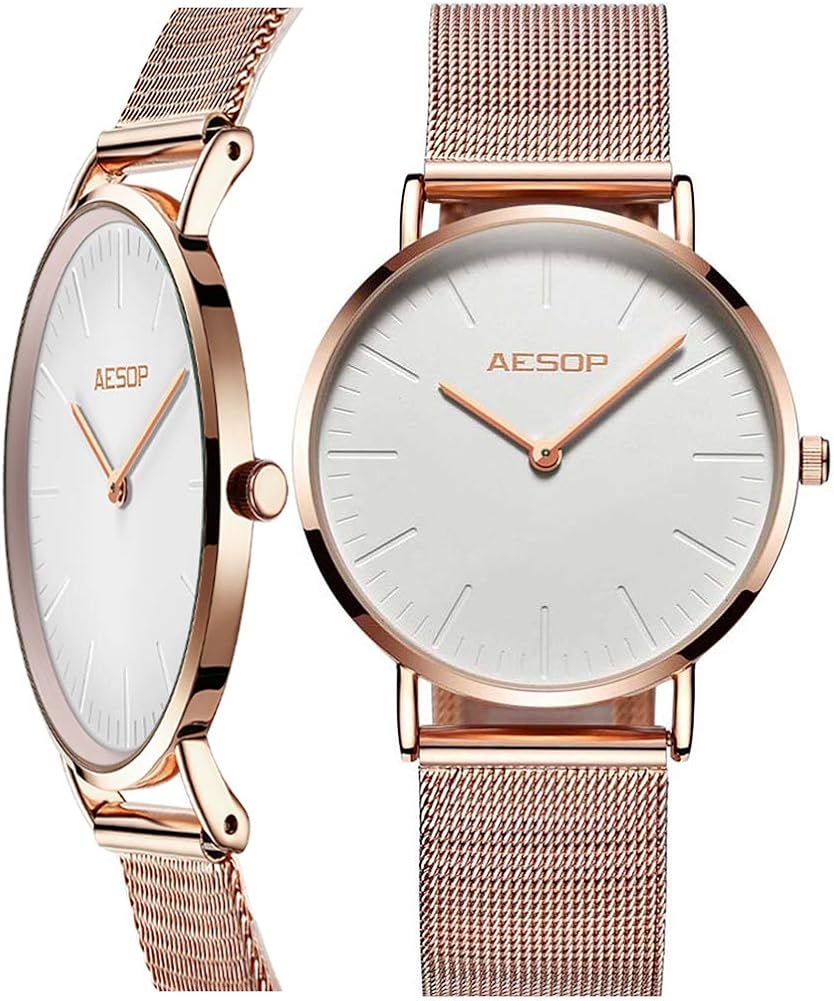 Women's Thin Watch,Rose Gold Female Watch,Ultra Thin Waterproof Simple