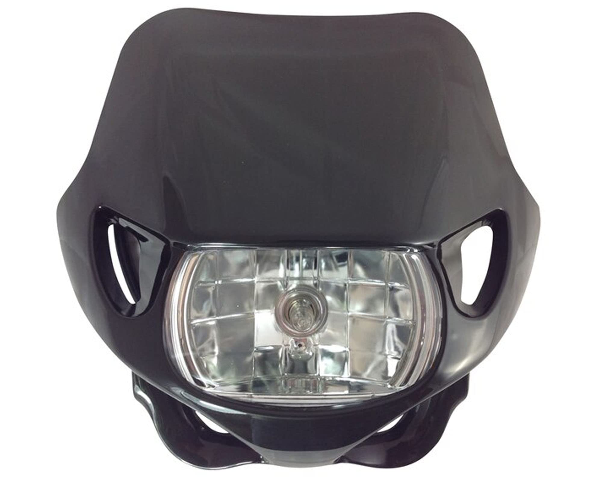 Alchemy Parts Universal Fitment Motorbike Black Headlight Headlamp | Durable, and Easy to Install | Trail Bike, Motocross, Enduro | 12V 35W