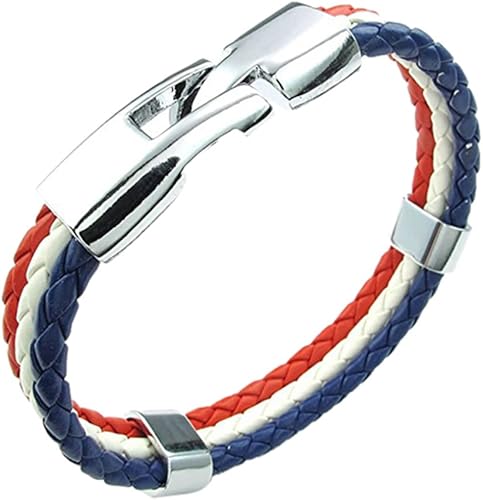 Amazon Co Jp 全８種類 ファッション 魅力的 ブレスレット レザーブレス １ピース 国旗色 バングル ユニック アクセサリー マルチカラー フランス ジュエリー