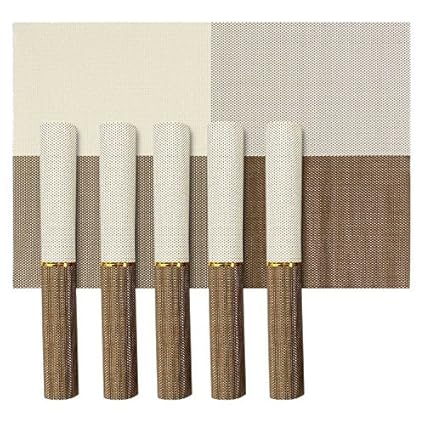 HOKIPO PVC Brunette Brown Kitchen Placemats(45x30cm)-Pack of 6