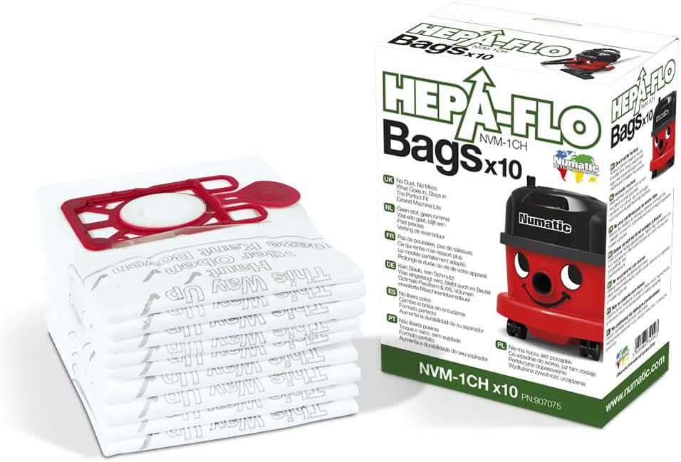 Numatic Henry Cleaner Bags - Pack of 10, White, Durable & Efficient