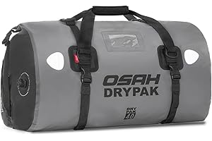 IRON JIA'S Motorcycle 500D PVC Waterproof Reflective Tail Duffle Bag Saddle Dry Luggage Outdoor Accessories (Gray, 40L)