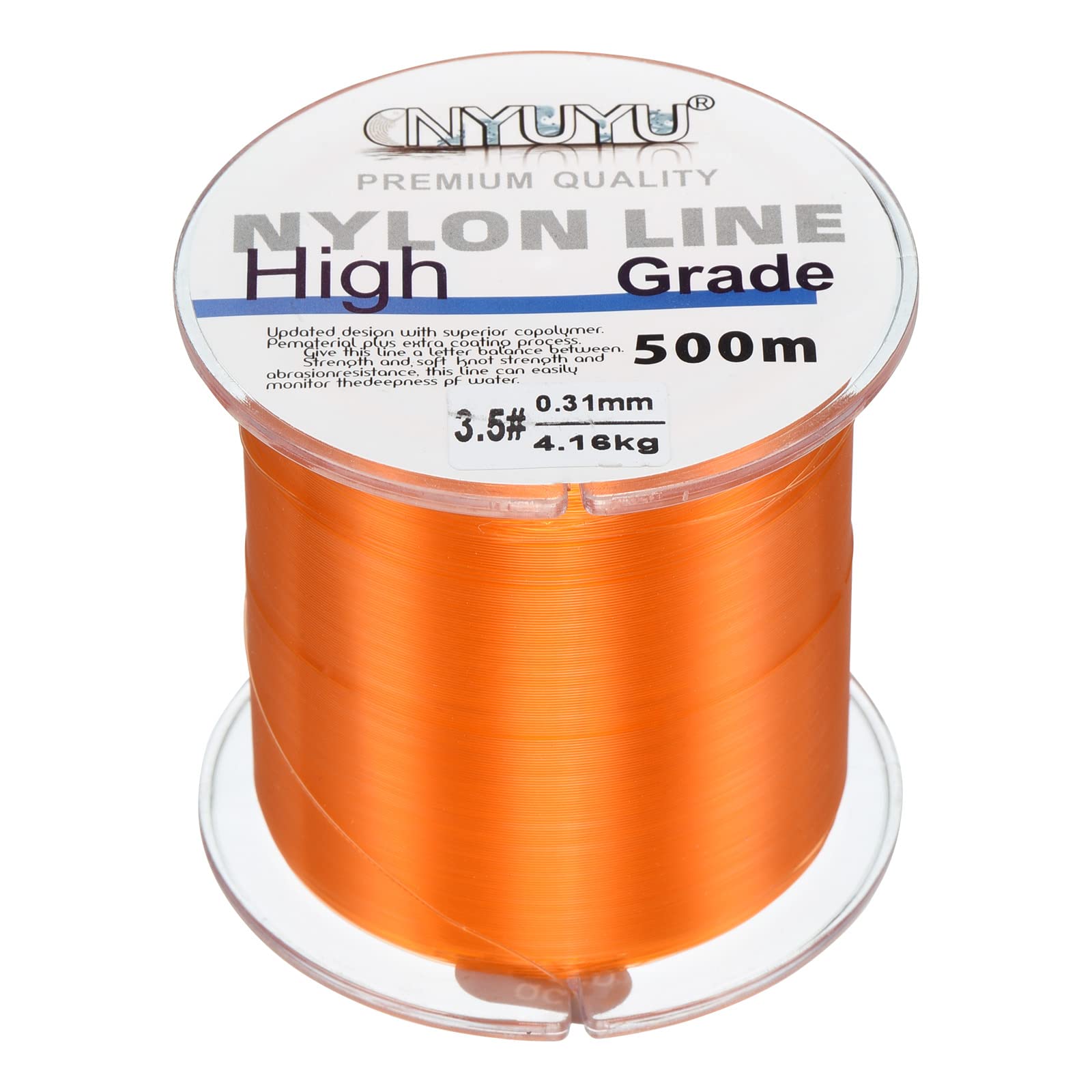 PATIKIL 547Yard/1640FT Nylon Fishing Line, 10Lb Monofilament String Wire Fluorocarbon Coated for DIY Craft Hanging Decoration, Orange