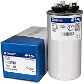 Genteq C3355R Capacitor Dual Run Round 35/5 UF MFD 370V VAC 97F9834 (Replace Old GE# Z97F9834) 35 and 5 MFD at 370V