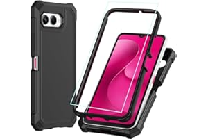 SOHAPEA for Revvl 8 Phone Case with Screen Protector,T-Mobile Revvl 8 5G Case Dual Layer Shock-Absorbent Full Body Protection Slim Shockproof Silicone Bumper Corner for Tmobile Revel 8 Black
