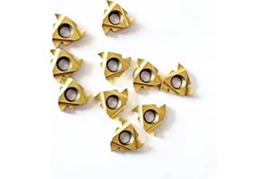 MABUARN Carbide Threading Insert IR/ER Lathe Internal/External Thread Holder Indexable Inserts IR/ER AG60 for Steel Metal Machining, 10 Pieces/Pack (16IR AG60, for Steel Machining)