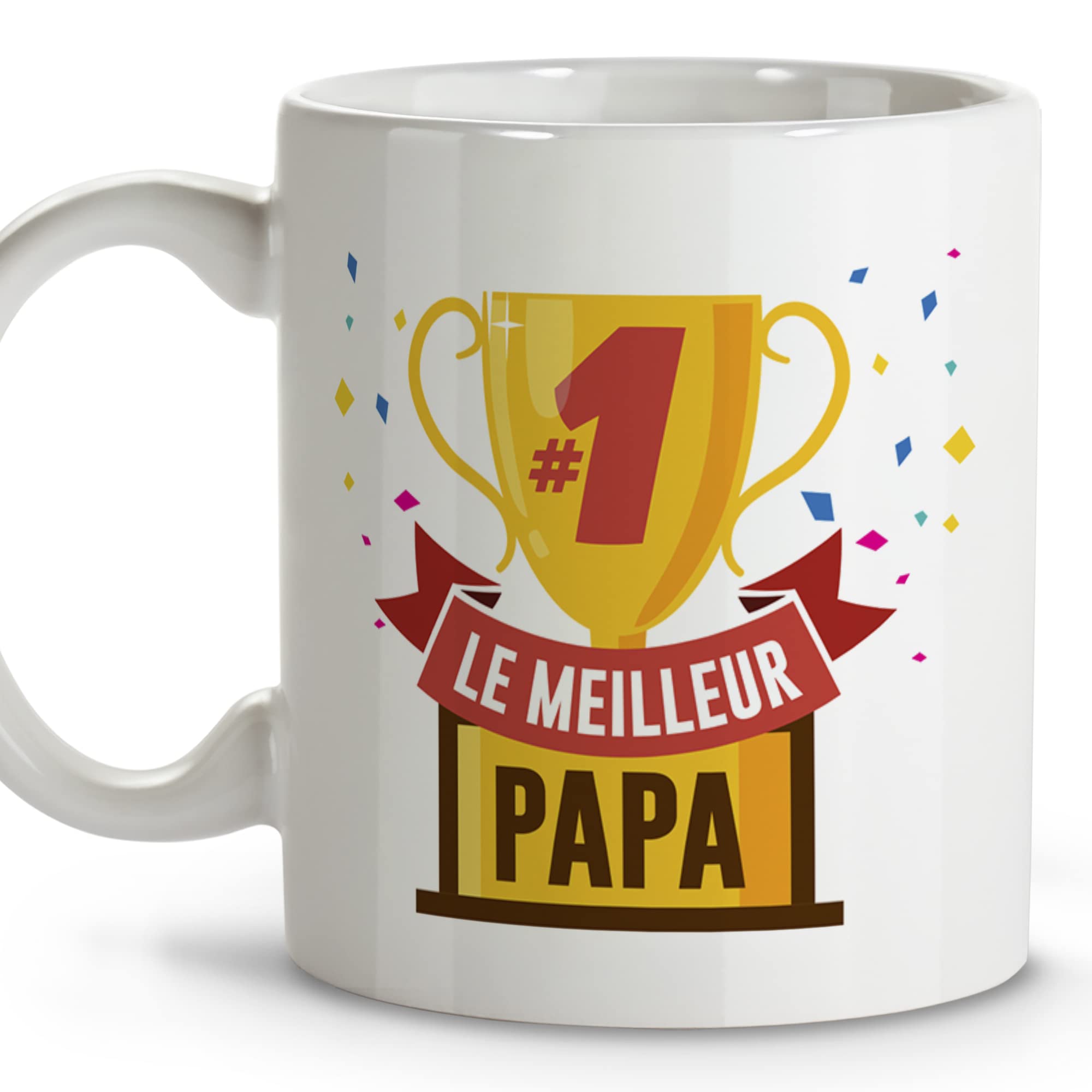 Original Breakfast Mug Grandfather Father's Day Mugs Ceramic Mug 330 ml Gifts with Phrases Le Meilleur Papa