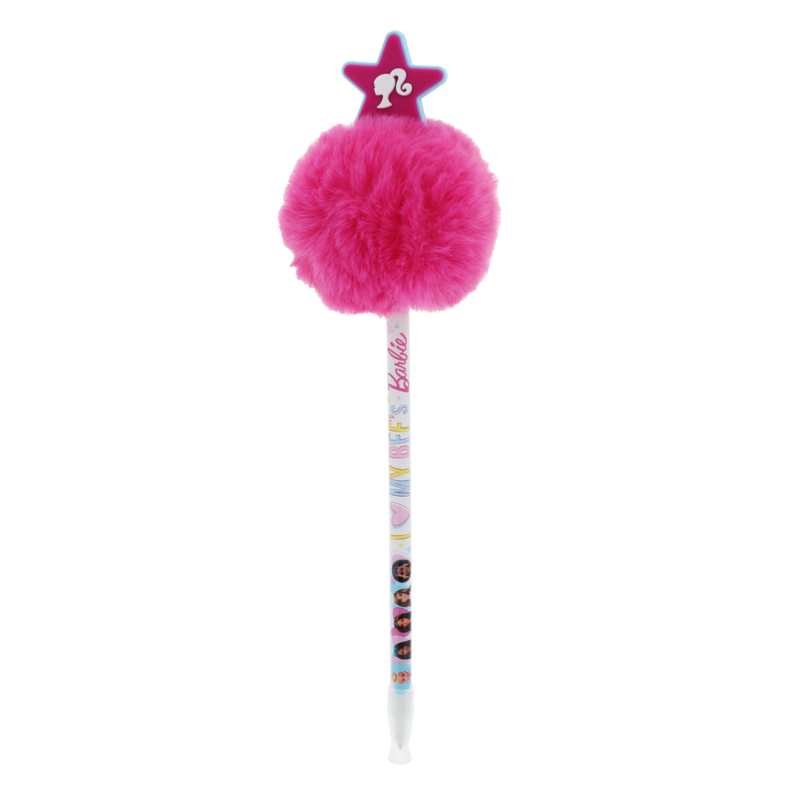 Blueprint Collections Barbie Pom Pom Pen | Writing Pen for Girls | Cute Stationery | Back to School Supplies | Barbie Pens