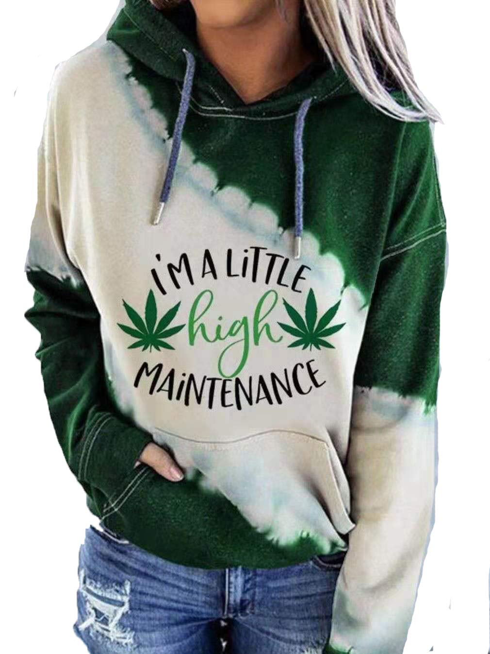 I'm A Little High Maintenance Hoodie Thin Hooded Sweatshirt Top Saying Shirt for Women