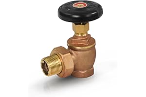 Midline Valve 6I342 Steam Radiator Valve; Air Vent Temperature Control; 1 in. FIP x Male Union; Brass