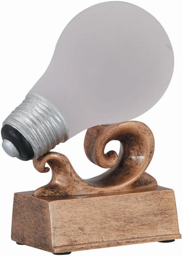 Light Bulb Bright Idea Trophy with 3 Lines of Custom Text