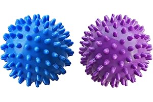 QI MEI Professional Massage Balls Foot Ball Foot Massager Spiky Roller for Deep Tissue Trigger Point Plantar Fasciitis Reflexology Stress Therapy Myofascial Release(Blue + Purple)