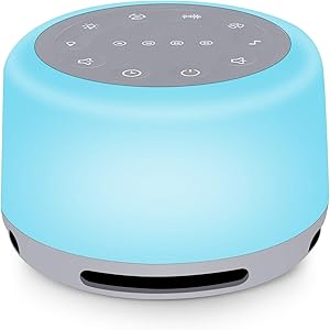 Anescra White Noise Machine with 24 Hi-Fi Soothing Sounds, Night Light and Timer, Built-in Rechargeable Battery, Portable Sleep Sound Machine for Baby, Adult, Home, Office, Travel and Sound Therapy