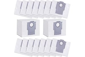ANDONGO 16 Pack Dust Bag Replacement for Roborock S8+/ S8 Pro Ultra/ S7 MaxV Ultra/ S7 Pro Ultra/ Q7+/ Q7 Max+/ Q8 Max+/ Q5 Pro+/ Q5+ Vacuum Self-Empty Dock, 3L Large Capacity Disposable Bag Accessories Set