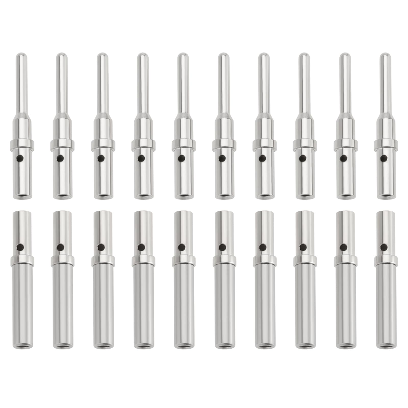 ECSiNG 10 Sets 16 Pin Electrical Wiring Crimp Terminal DT Terminals 0460-202-16141 0462-201-16141 Compatible with Deutsch 16-20 AWG Male and Female