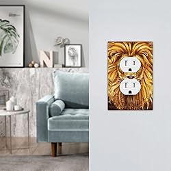 African Lion 1 Gang Duplex Outlet Covers Light