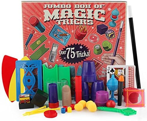 Wyurhjh Amazing Magic Tricks, Deluxe Kid's Magic Set Xmas Toys Socking Filler for Young Magicians (Red)