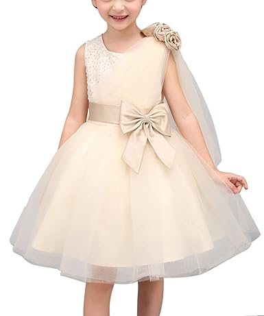 Happy Cherry Mädchen Festliche Kleider Brautjungfern Hochzeitskleid Tüll Festzug Kleid Blumenmädchen Kleid Partykleid Schleif