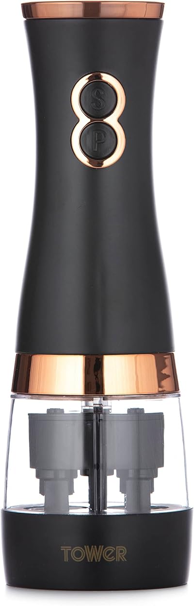 Tower Salt and Pepper Mills Battery Operated Rose Gold Black