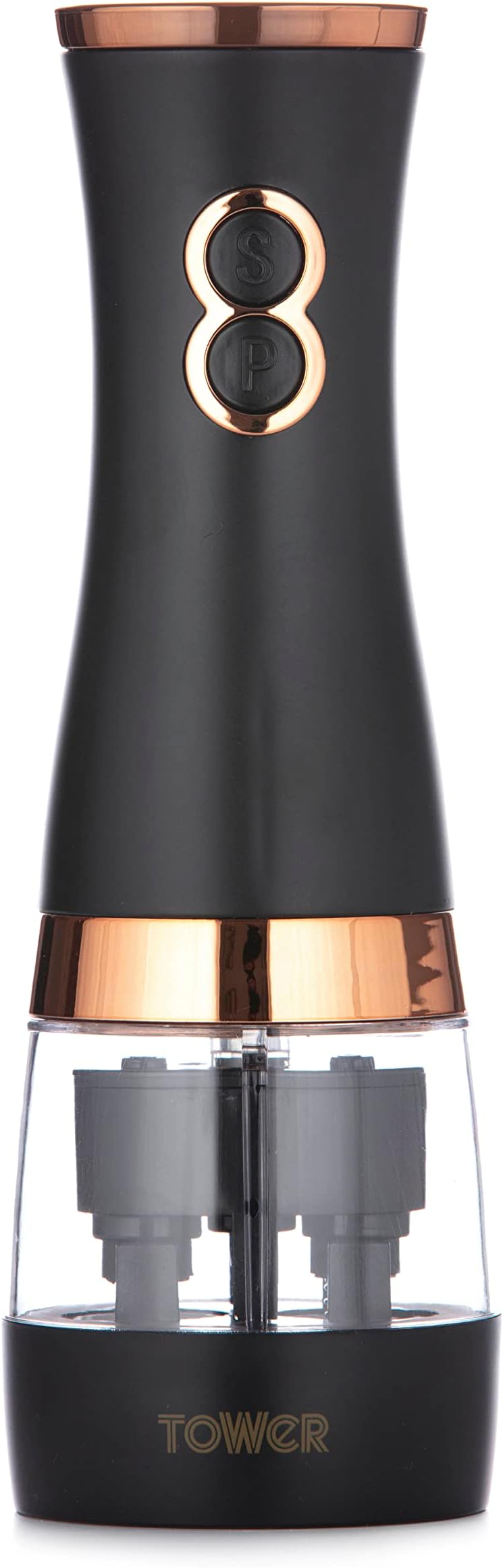 Tower Salt and Pepper Mills Battery Operated Rose Gold Black