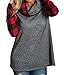 Womens Turtleneck Tops Plaid Patchwork Shirts Oversized Tunic Long Sleeve Pullover By Brilanter …