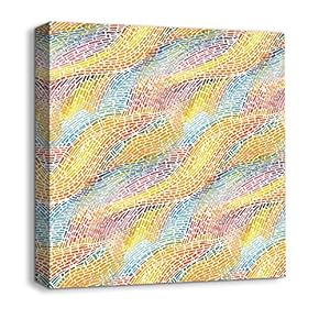 Canvas Wall Art Abstract Leaves Painting Artwork for Home Prints Framed - 12x12 inches