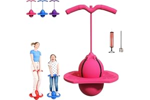 Balance Jumping Ball, Pogo Jumper With Handle and Pump for Beginners & Adults, Fun Challenge Indoor Outdoor Bounce Toys, Perf