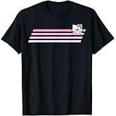 Hello Kitty Nerd Glasses Retro Stripe Tee Shirt T-Shirt