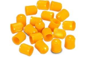 Biyrly 20 Pack Tyre Valve Dust Caps for Car,Used in Cars, Trucks, Bicycles, Motorcycles (20 Pack-Yellow)