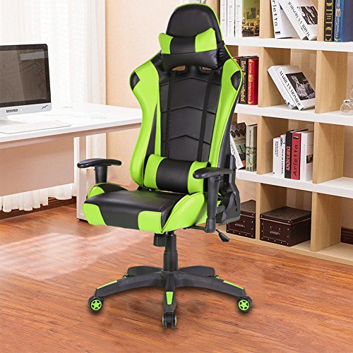 IntimaTe-WM-Heart-Sedia-Gaming-Sedia-da-ufficio-Sedia-Schienale-Alto-Reclinabile-di-PU-Ergonomica-Poltrona-Girevole-Regolabile-Sedia-del-Gioco-Computer-verde