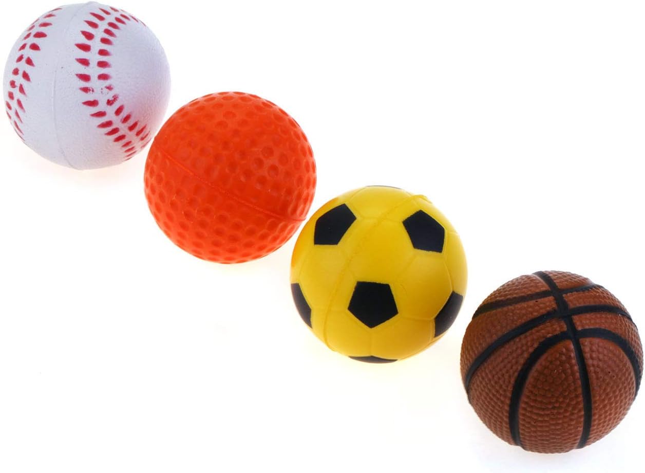 Chiwava 12 Pack 1.6 Inch Soft Rubber Foam Cat Toy Ball Sponge Sport Balls Kitten Interactive Toy Assorted Color : Kitchen & Dining