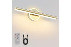 HUABRIDGE Wireless Picture Light, 13.5inches Picture Light Battery Operated,Adjustable Museum-Grade Led Lighting for Artwork,Portrait,Gallery,Wall Paintings. Warm White (Gold)