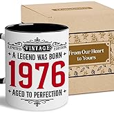 Vintage 1976 Mug - Ideas for 50th Birthday Gifts For Men Women, 50 Year Old Gifts For Men Women, Fifty Birthday Gifts for Him 1976, Turning 50 Gift For Men, Dad, Husband, 50th Birthday Cups