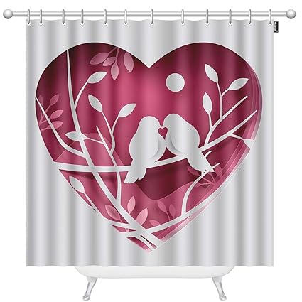 Amazon Com Mugod Couple Birds Shower Curtain For Bathroom Love