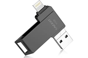 VACKIIT MFi Certified 512GB Flash Drives 3.0 High Speed 3ni1 USB Stick External Storage for iPhone/PC/iPad/Android/More Devices for Photos and Videos Transfer Storage Backup(Black)