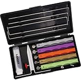 Lansky Diamond Sharpening System: Deluxe 5-Stone Diamond Knife Sharpening Kit with Ultra-Fine Hone &amp; Brush &ndash; LKDMD5