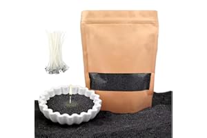 PHYMAT Pearled Candles with 50pcs Wicks, 1.1LB Candle Sand Wax, Refillable Plant Sand Candles with Wicks Kit for DIY Handmade Candle Making, Party, Wedding, Home Decor