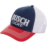 Calhoun Busch Light Trucker Hat &ndash; Official Licensed Beer Logo Cap &ndash; Red White Blue Snapback Mesh Baseball Hat
