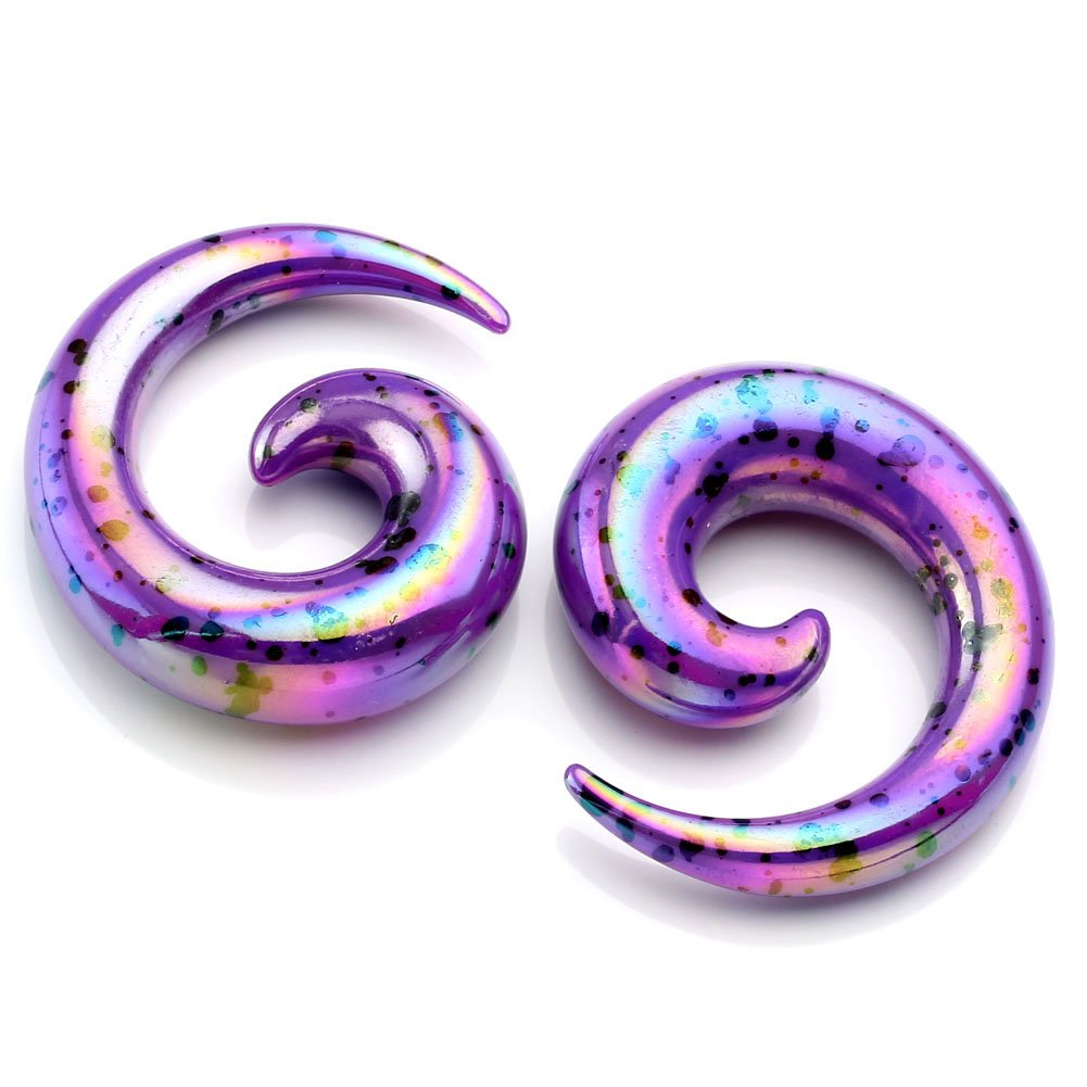 ❤VALENTINES GIFTS❤ PiercingJ 32pcs Gauges Kit Acrylic Spiral Taper + Straight Taper 12G-1/2\